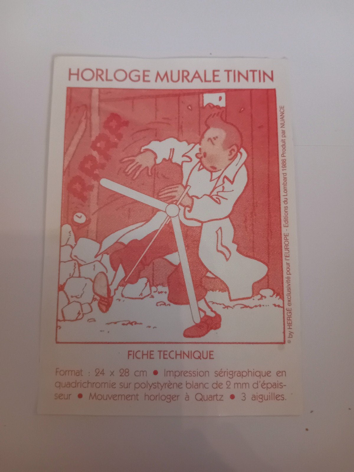 Tintin rare autocollant stickers NUANCE Lombard 1986, Envoi, Tintin