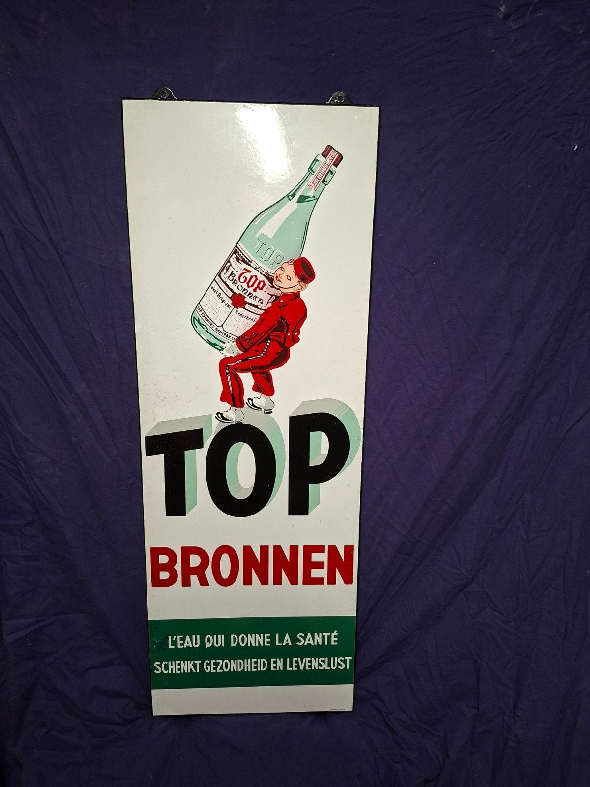 Email TOP Bronnen  in gerestaureerde staat . +-1955, Ophalen, Gebruikt, Reclamebord