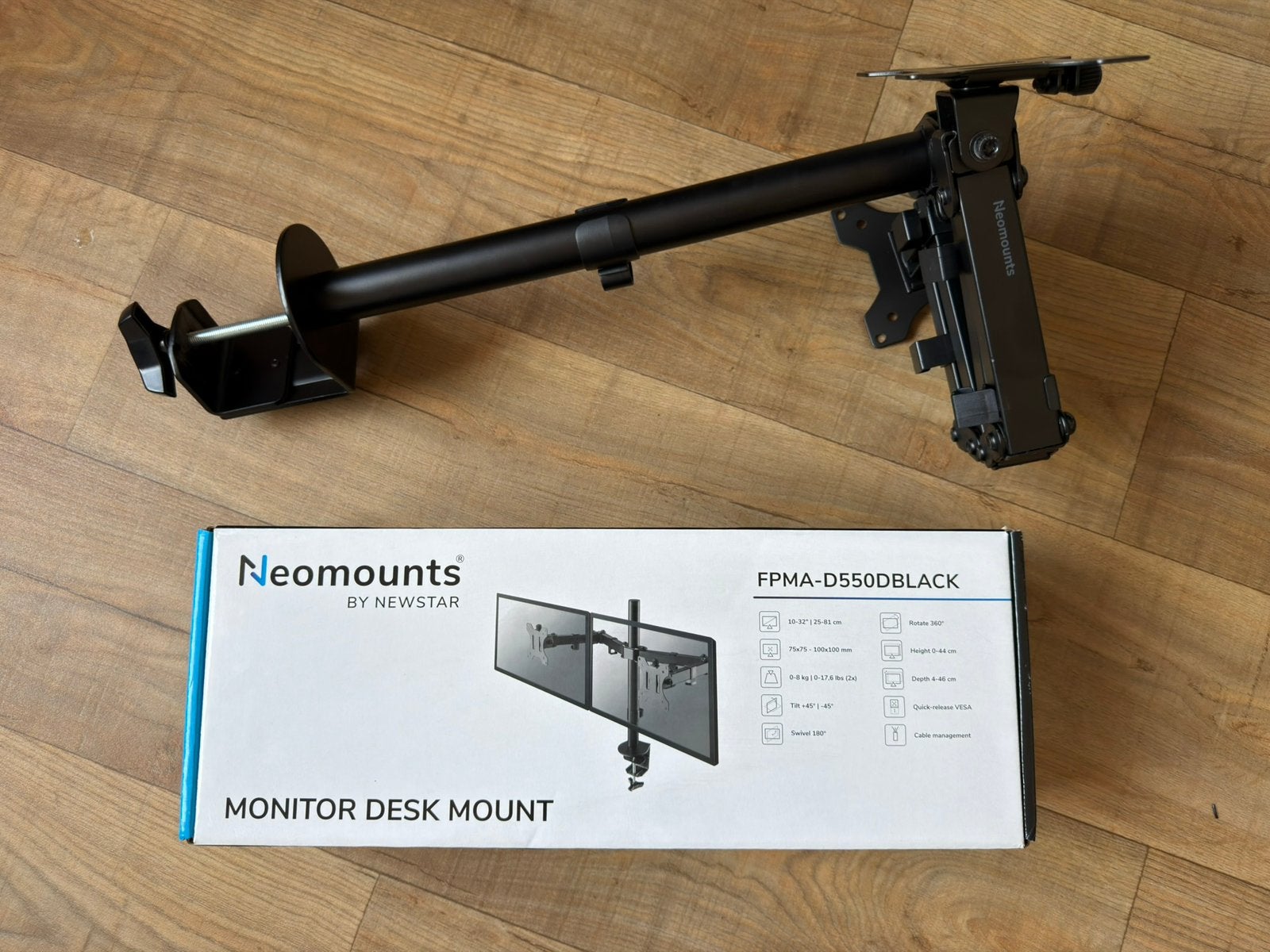 Bras double écran Neomounts FPMA-D550DBLACK – Très bon état, Enlèvement ou Envoi, Comme neuf