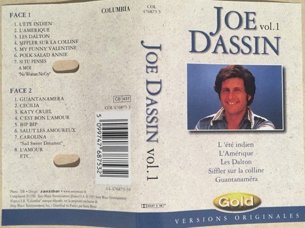 JOE DASSIN - CASSETTE - GOLD VOL.1 ORIGINELE VERSIES, Gebruikt, Verzenden, 1 bandje, Origineel