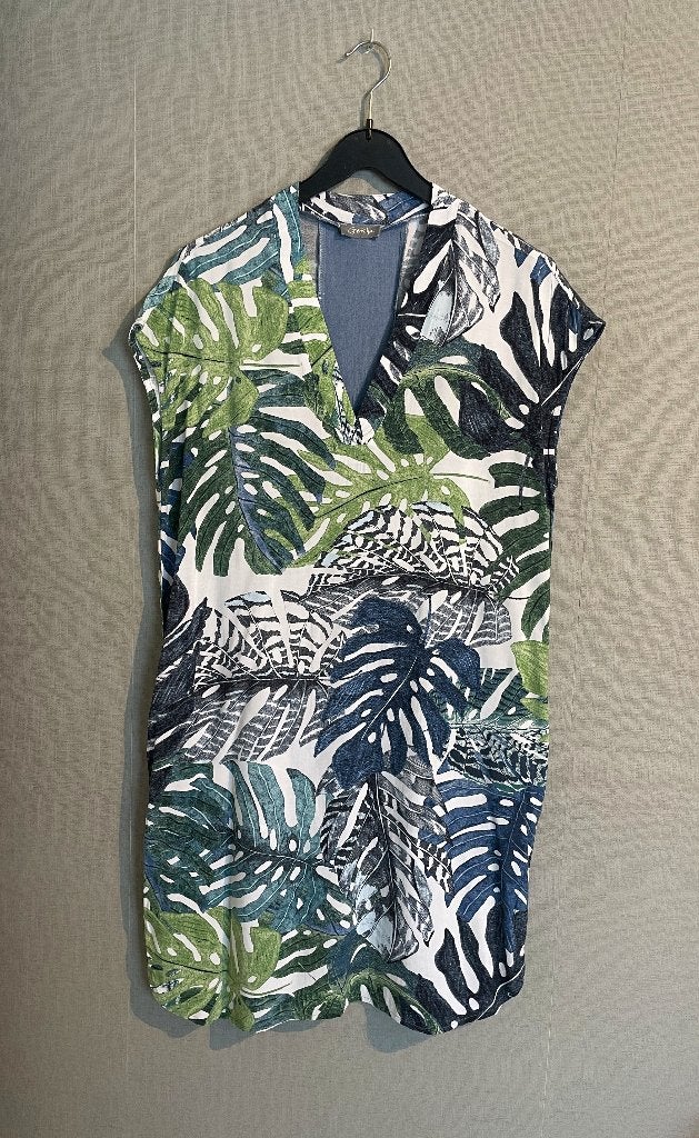 Leuke jurk met bladerpatroon van Geisha (L), Vêtements | Femmes, Robes, Taille 42/44 (L), Au-dessus du genou, Comme neuf, Multicolore