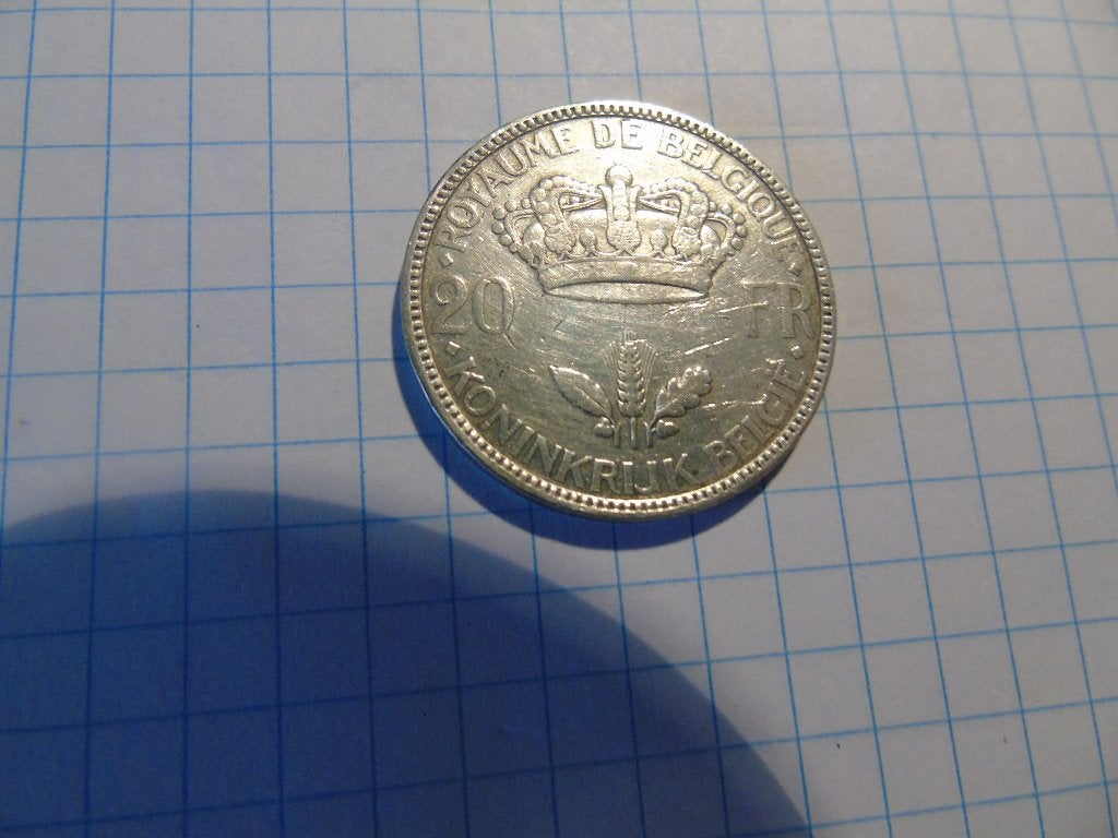 Zilveren munt 20 frank 1935 Leopold III, Postzegels en Munten, Munten | België, Ophalen, Zilver, Losse munt