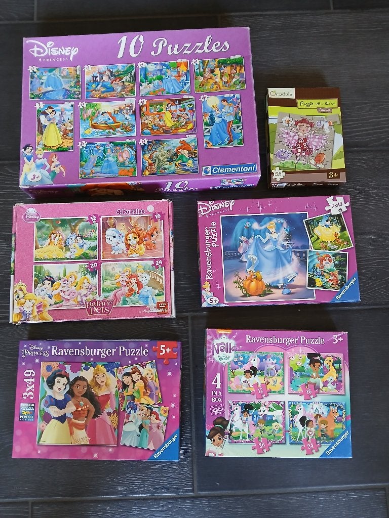 Pakket puzzels prinses 12 tot 60 stukjes, Enlèvement, 10 à 50 pièces, Utilisé
