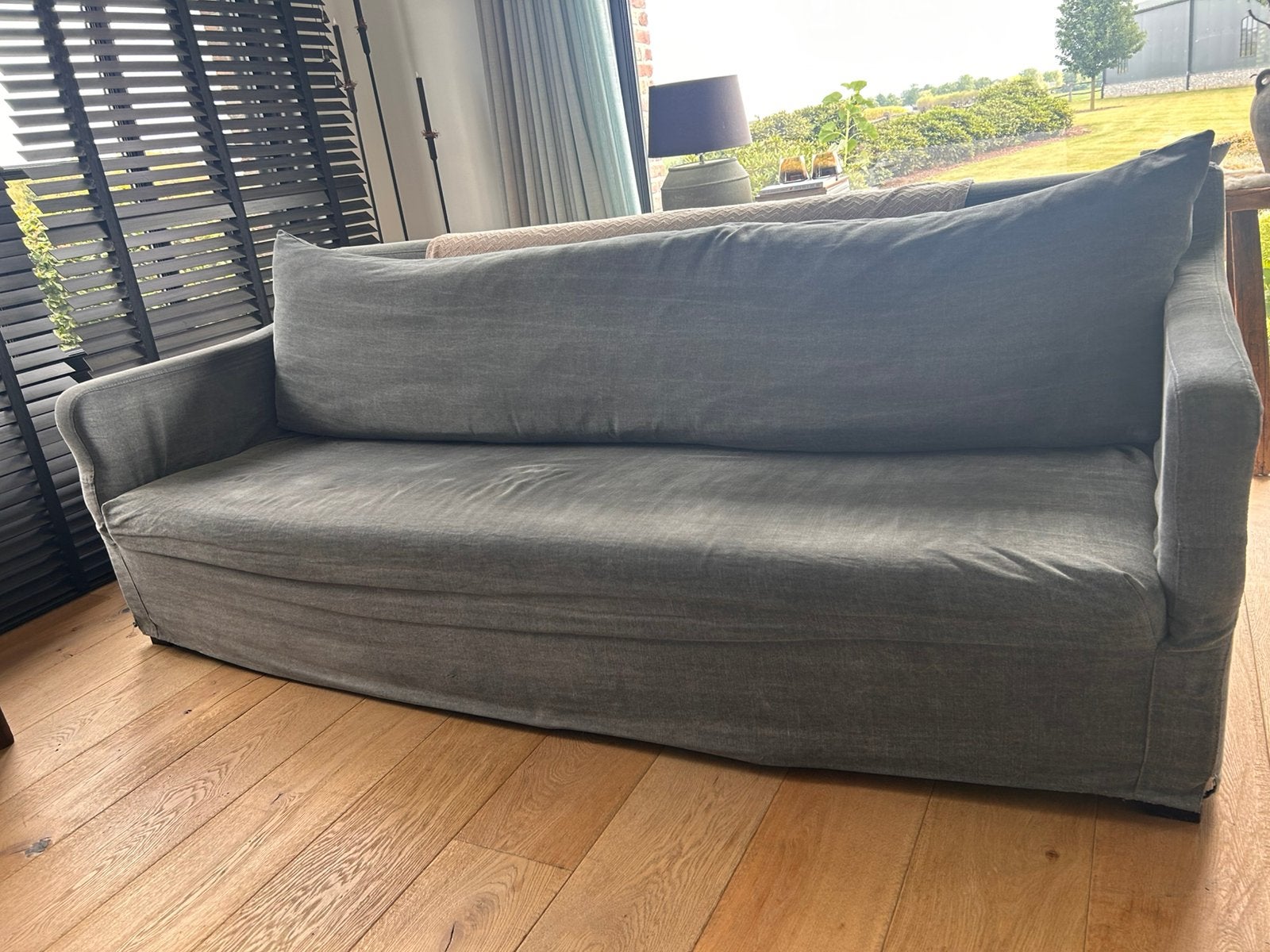 Billie zetel 4zits en 2x 1zits - grijs, Huis en Inrichting, Ophalen, Gebruikt, Rechte bank, Stof