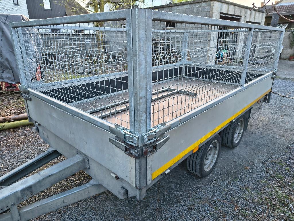 Eduard Trailer met loofrekken & oprijplaten, Ophalen, Gebruikt