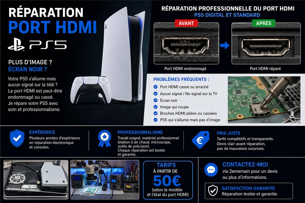 HDMI PS5 reparatie | Microsolderen, Ophalen of Verzenden, Zo goed als nieuw