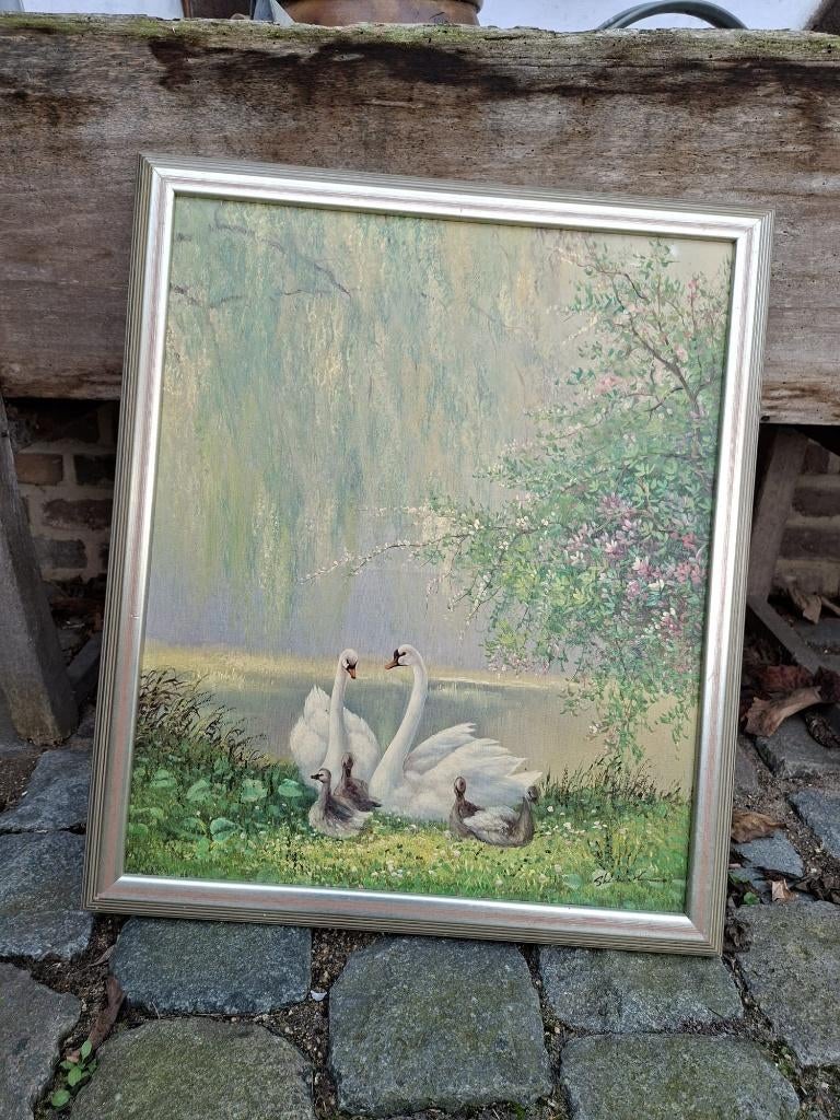 oude schilderij, begin 1900, Antiek en Kunst, Ophalen of Verzenden