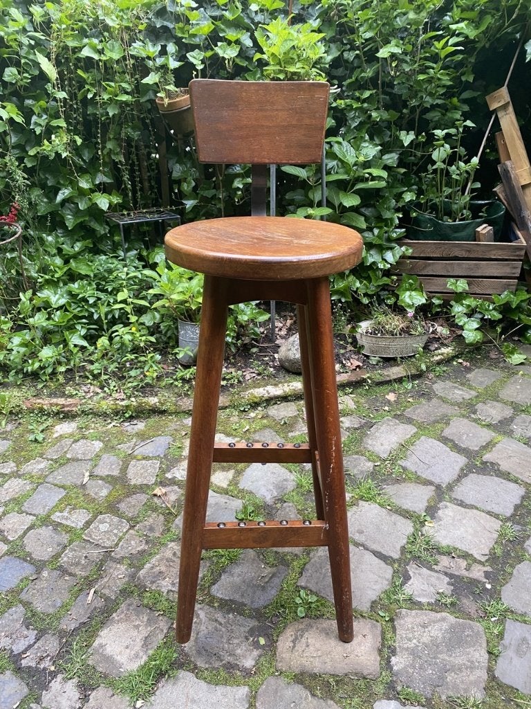 Mooie houten kruk, Ophalen, Gebruikt, Hout, 90 cm of meer