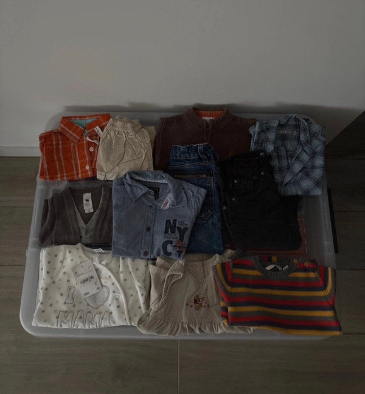 Grote kinderkledingbox van maat 56 tot 122, Kinderen en Baby's, Babykleding | Baby-kledingpakketten, Zo goed als nieuw, Overige maten