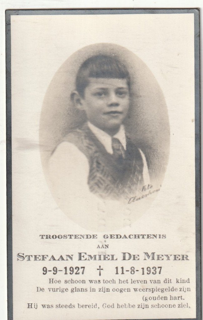 B P 17 / DE MEYER  1927 - 1937, Ophalen of Verzenden, Bidprentje