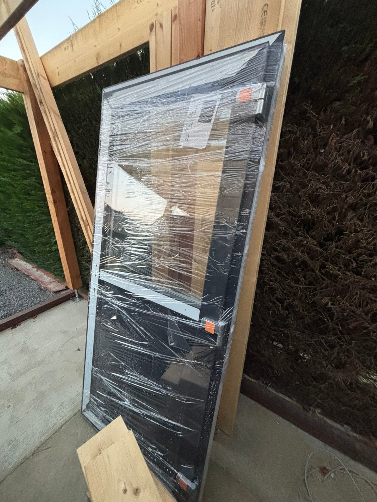 Pvc buitendeur links draaiend antraciet, Doe-het-zelf en Bouw, Ophalen, 80 tot 100 cm, Nieuw, Buitendeur
