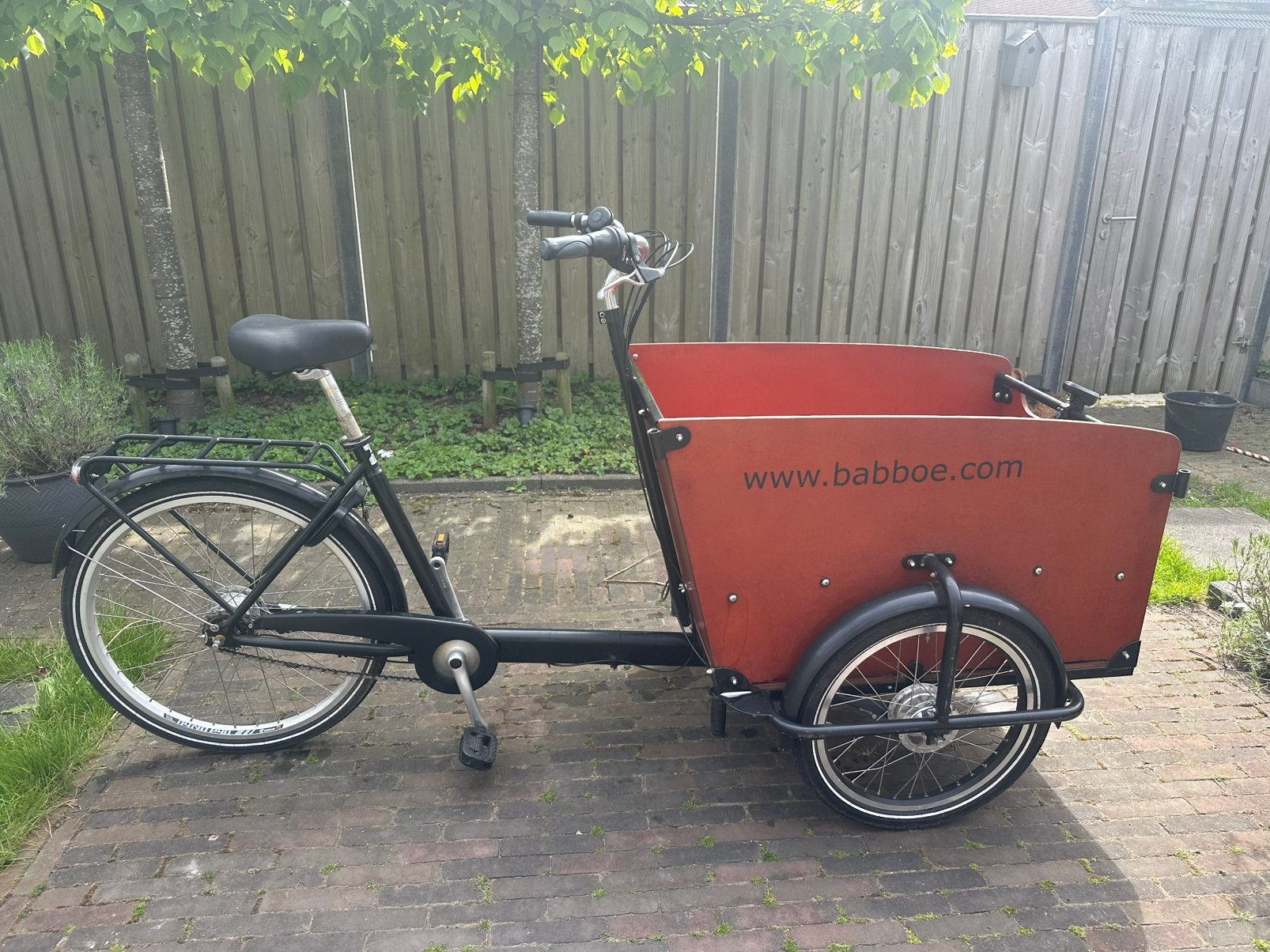 Babboe bakfiets in goede staat met regen hoes, Ophalen, Gebruikt, Overige merken