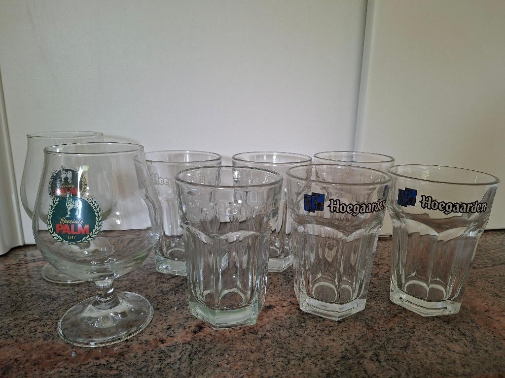 Hoegaarden en Palm glazen, Ophalen, Gebruikt, Bierglas