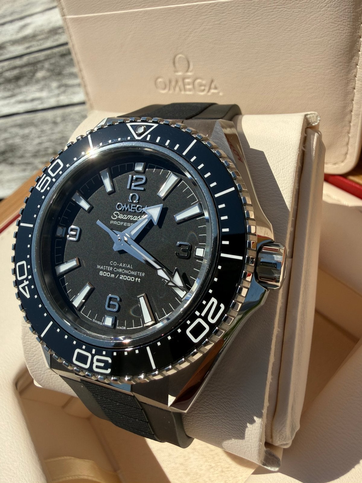 Omega seamaster planet ocean gen. 4, Bijoux, Sacs & Beauté, Montres | Hommes, Enlèvement ou Envoi, Acier, Omega, Synthétique