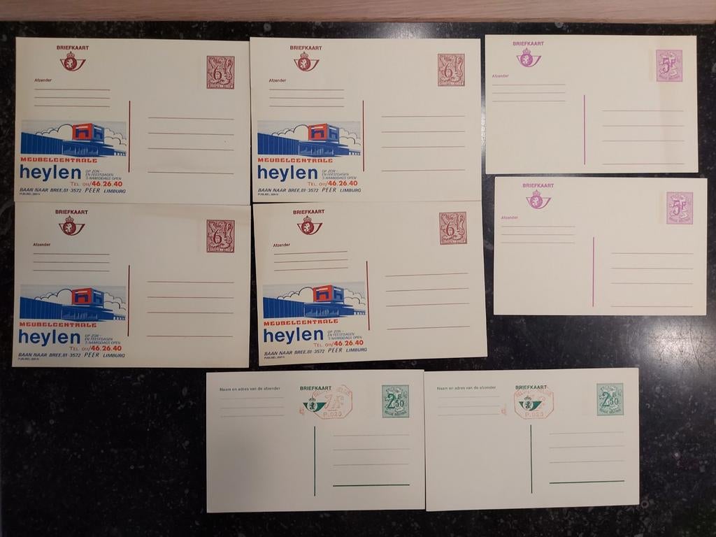 8 Oude gele briefkaarten, Ophalen of Verzenden, Postfris