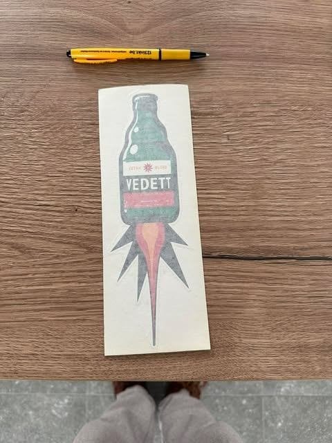 Vedett sticker extra blond, Verzamelen, Biermerken, Ophalen of Verzenden, Nieuw, Overige typen, Overige merken