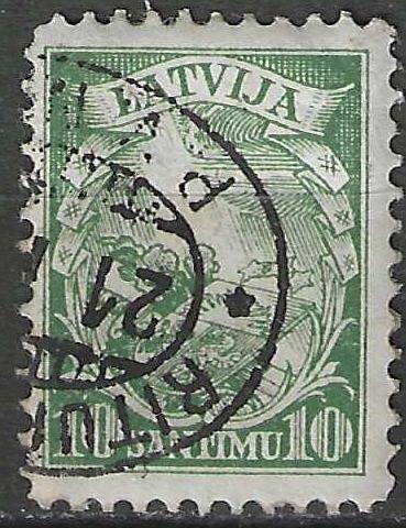 Letland 1934 - Yvert 203 - Wapenschild -10 s.  (ST), Verzenden, Polen, Gestempeld