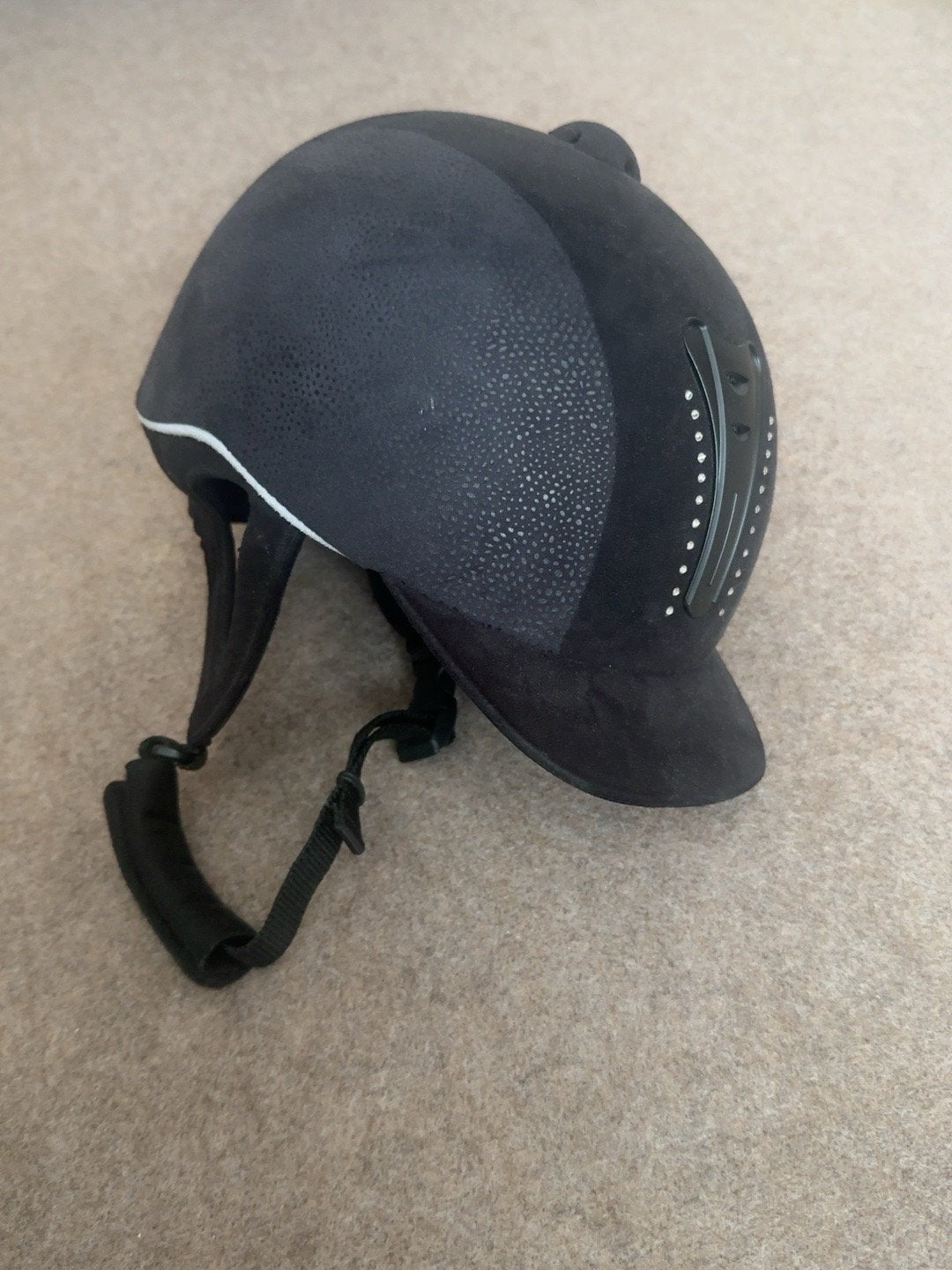 Casque d’équitation Fouganza C600 Strass, Taille 54cm, Noir, Enlèvement ou Envoi, Fouganza, Détails décoratifs, Comme neuf