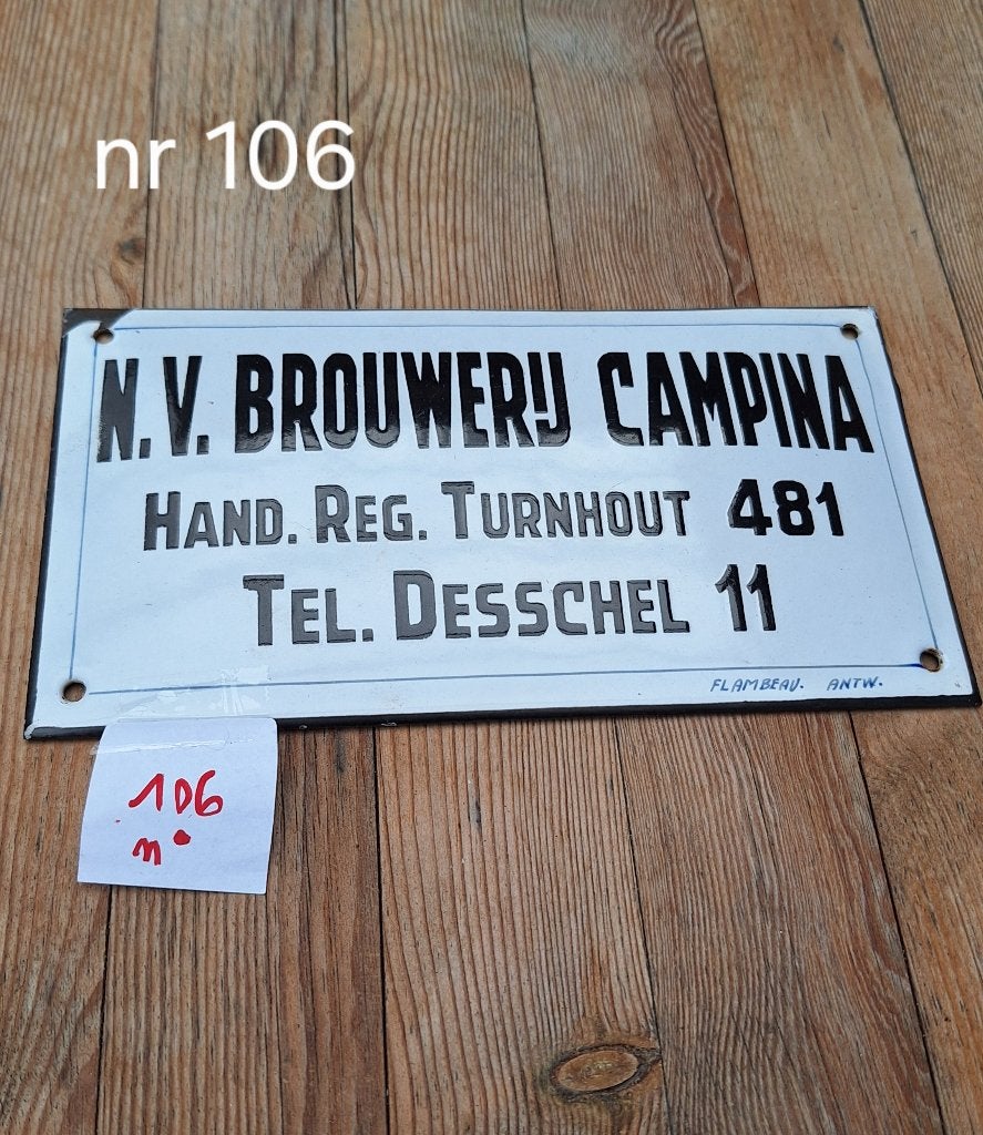 adres plaatje Brouwerij Campina email (nr 106), Ophalen, Gebruikt, Overige typen, Overige merken