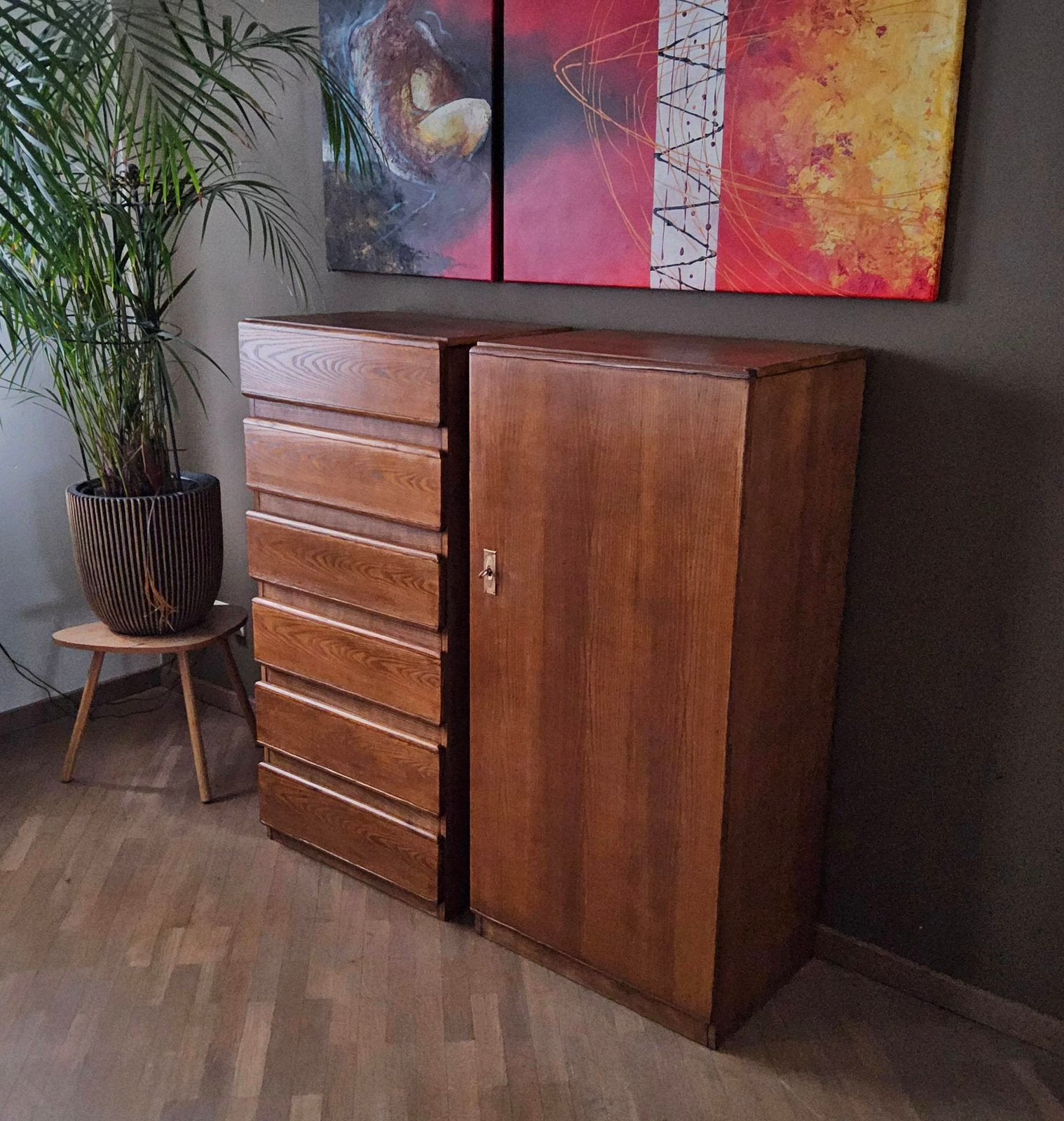 Set van 2 vintage kasten, Ophalen