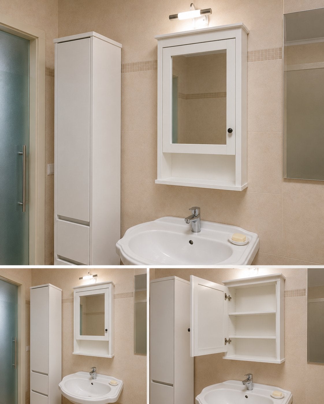 IKEA HEMNES spiegelkast met 1 deur, wit, Enlèvement, Comme neuf, Armoire à miroir