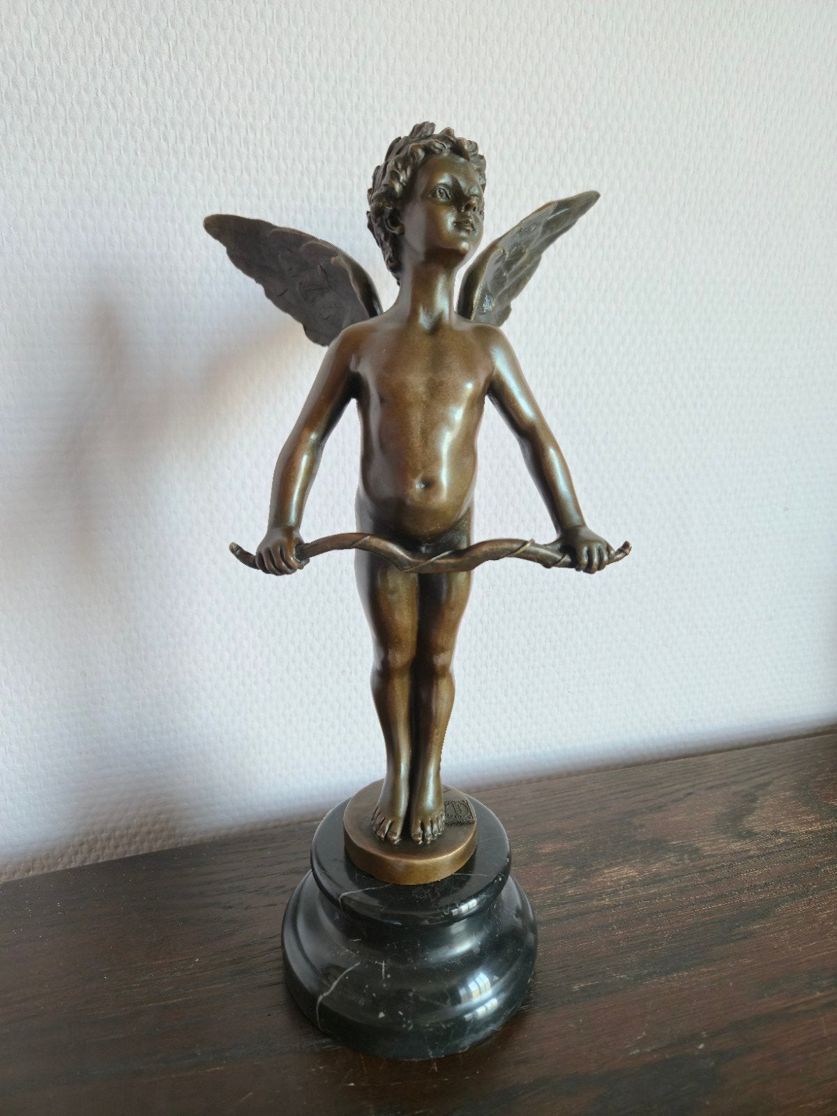 prachtige bronzen Engel met open vleugels gemerkt + gieterij, Antiek en Kunst, Ophalen