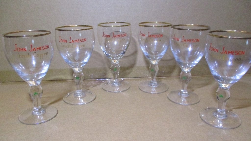 6 Vintage Irish Coffee glazen van John Jameson, Collections, Enlèvement, Comme neuf, Autres types