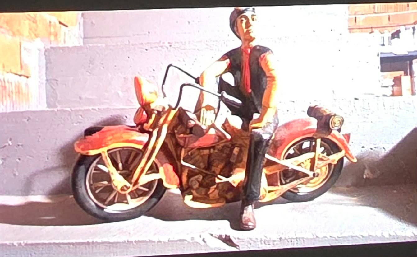 Decoratief Bike beeld. Retro motorfiets