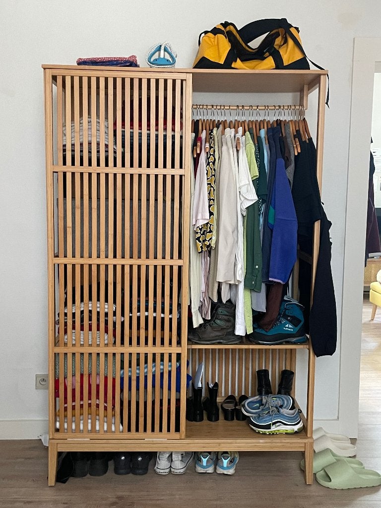 Nordiska IKEA bamboe kledingkast, Ophalen, Overige materialen, Met deur(en), 100 tot 150 cm