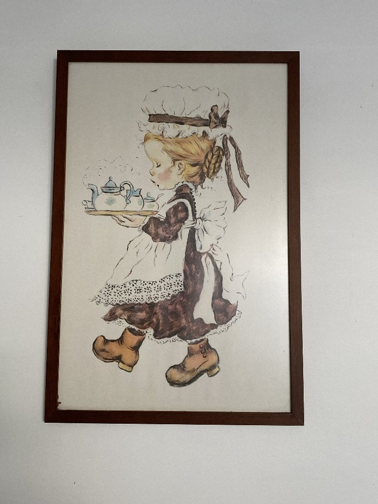 vintage Holly Hobbie poster in kader, Huis en Inrichting, Ophalen, Gebruikt, Vintage, Decoratieobject
