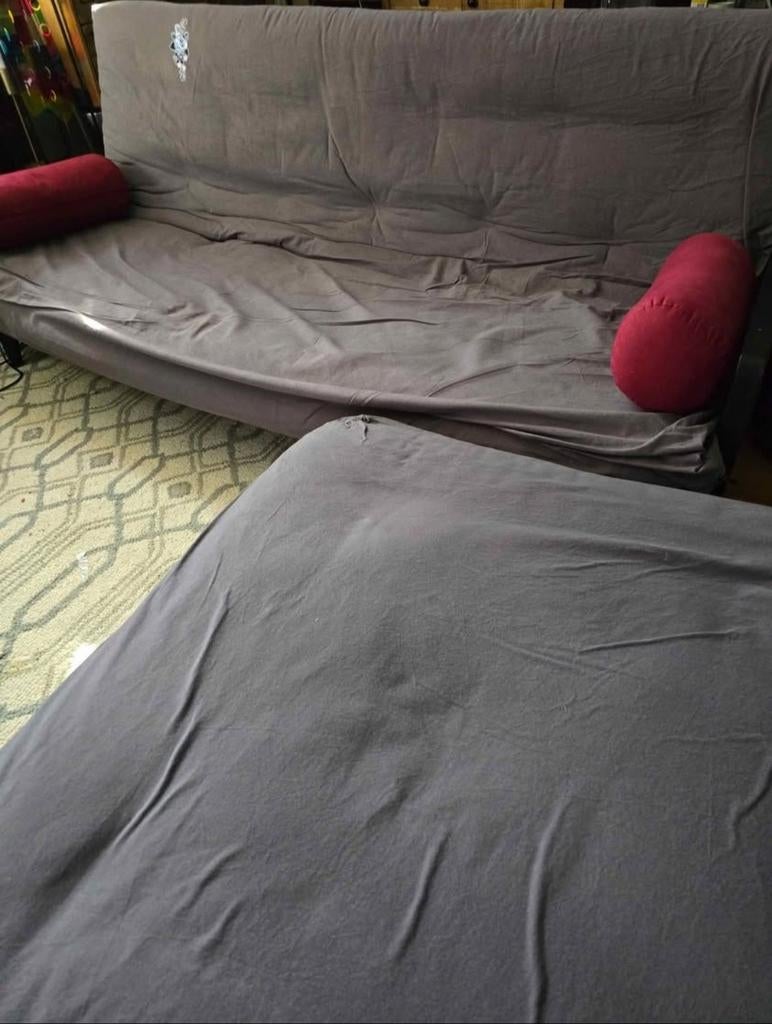 Futon convertible indie + pouf senza marque Karup, Enlèvement, Gris, 200 cm, 100 cm