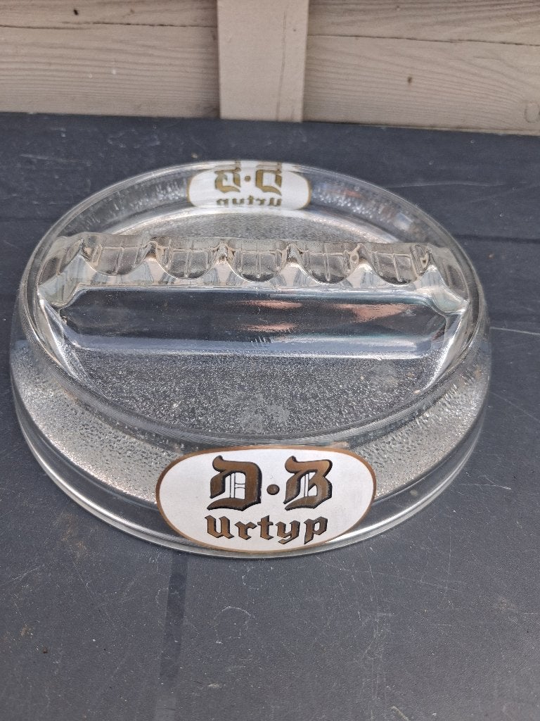 oude glazen asbak BIER URTYP.., Verzamelen, Biermerken, Zo goed als nieuw, Reclamebord, Plaat of Schild, Overige merken, Ophalen of Verzenden