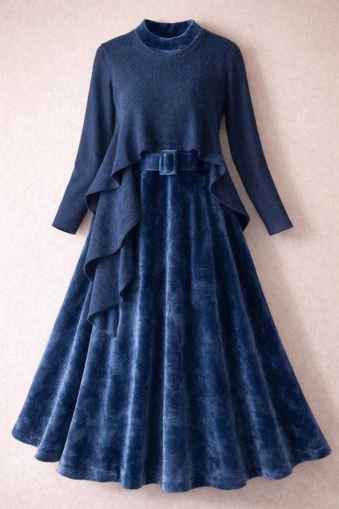 Kinderkledij ensemble jurk voor meisje in fluwelen stof, Meisje, Nieuw, Ophalen of Verzenden, Miu Miu