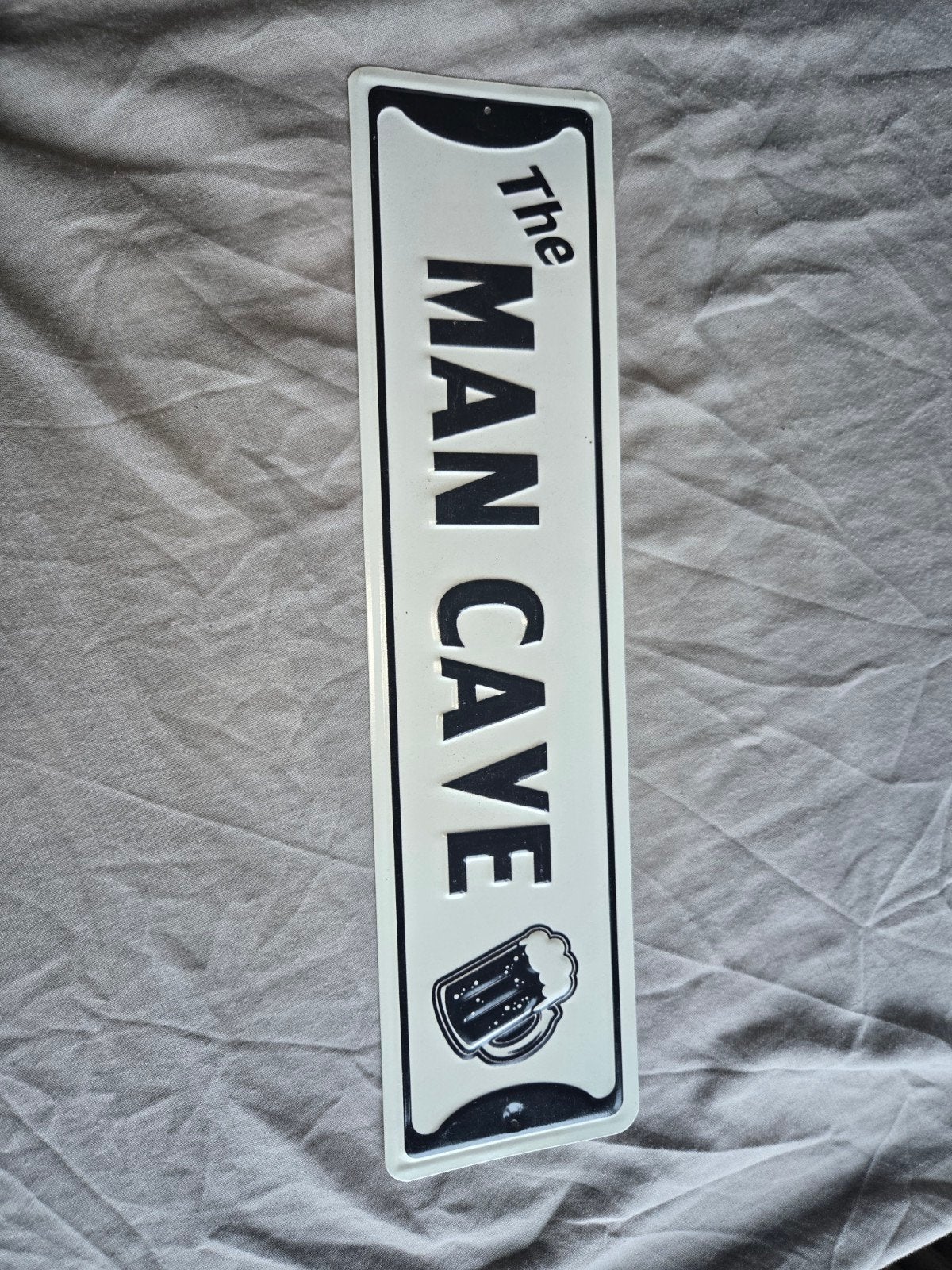 metalen bord man cave, Ophalen of Verzenden, Wit