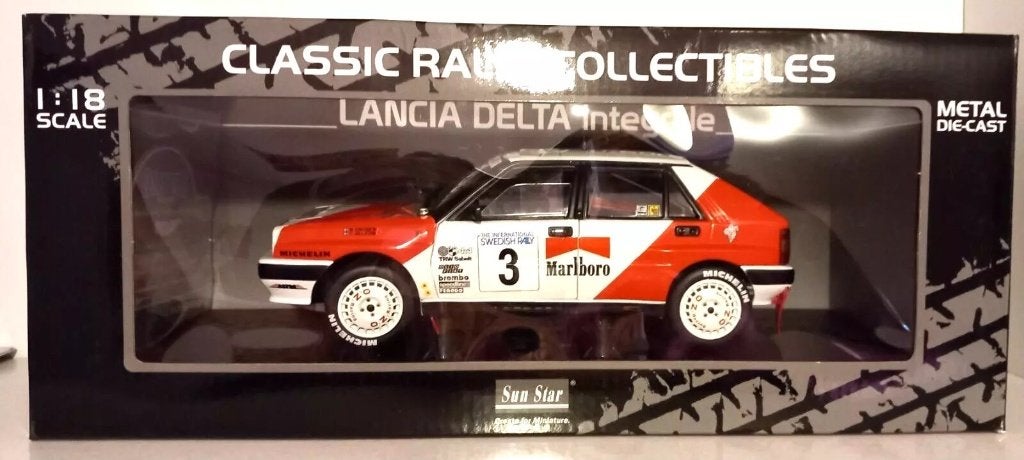 1/18 Lancia Delta Integrale 8V #3 Swedish Rally 1989 Sunstar, Hobby & Loisirs créatifs, Voitures miniatures | 1:18, Enlèvement ou Envoi