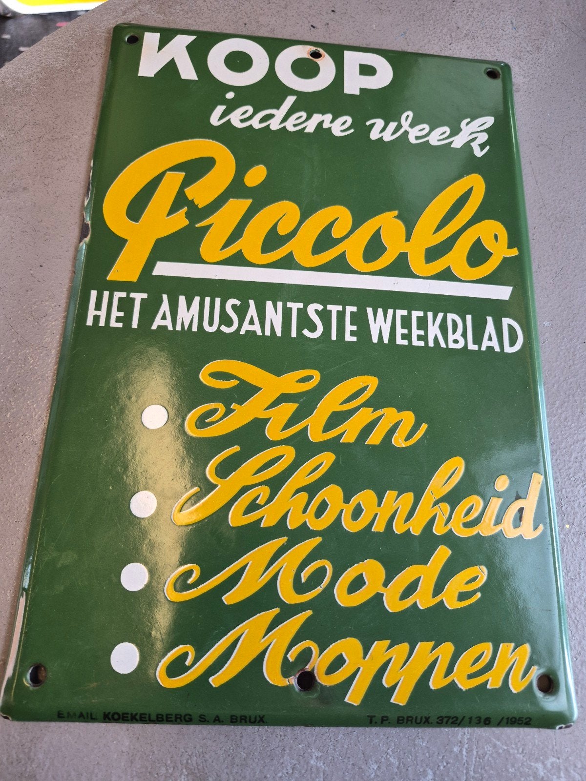 emaille bord, Verzamelen, Ophalen of Verzenden