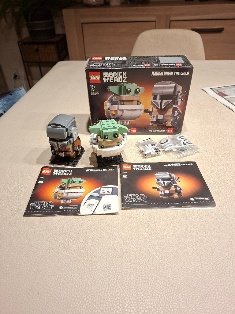 lego star wars 75317 BrickHeadz Mandalorian + Grogu, BrickHeadz, Lego, Ophalen of Verzenden, Zo goed als nieuw