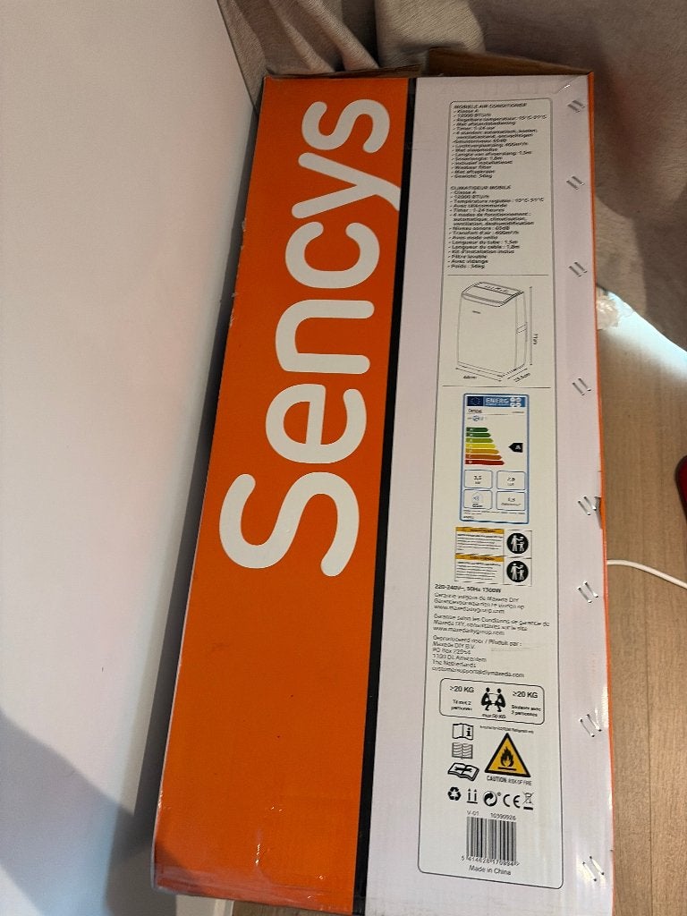 Sencys 12000 BTU Mobile Air Conditioner), Electroménager, Climatiseurs, 60 à 100 m³, Comme neuf, Enlèvement, Refroidissement et Déshumidification