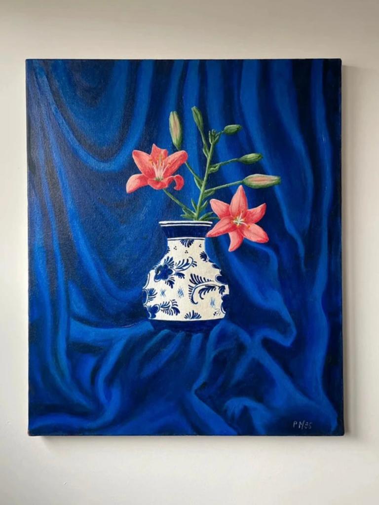 Peinture Lys et drapé bleu, Enlèvement