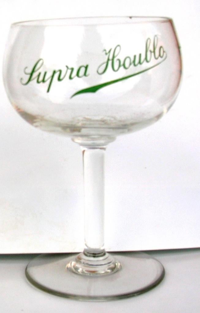 SUPRA HOUBLO (Tondreau) Groene tekst, Verzamelen, Biermerken, Ophalen of Verzenden, Zo goed als nieuw, Glas of Glazen