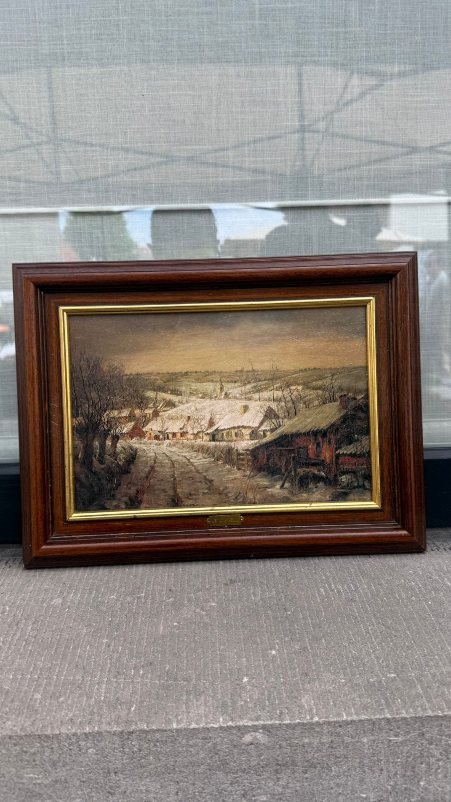 Manueel veredelde reproductie van Karel De Bauw, Ophalen of Verzenden, Oud hollands, Ingelijst, Landschap