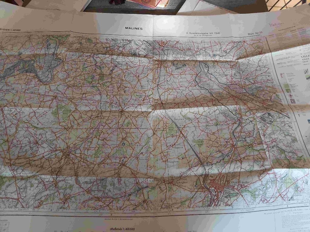 Landkaart Oorlog Guerre Duitsland Mechelen Hitler Leger 1941, Collections, Objets militaires | Seconde Guerre mondiale, Envoi