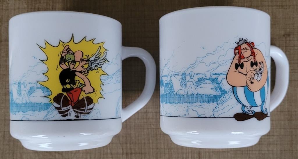 Asterix en Obelix: 2 drinktassen, Collections, Personnages de BD, Enlèvement ou Envoi, Astérix et Obélix, Utilisé, Ustensile