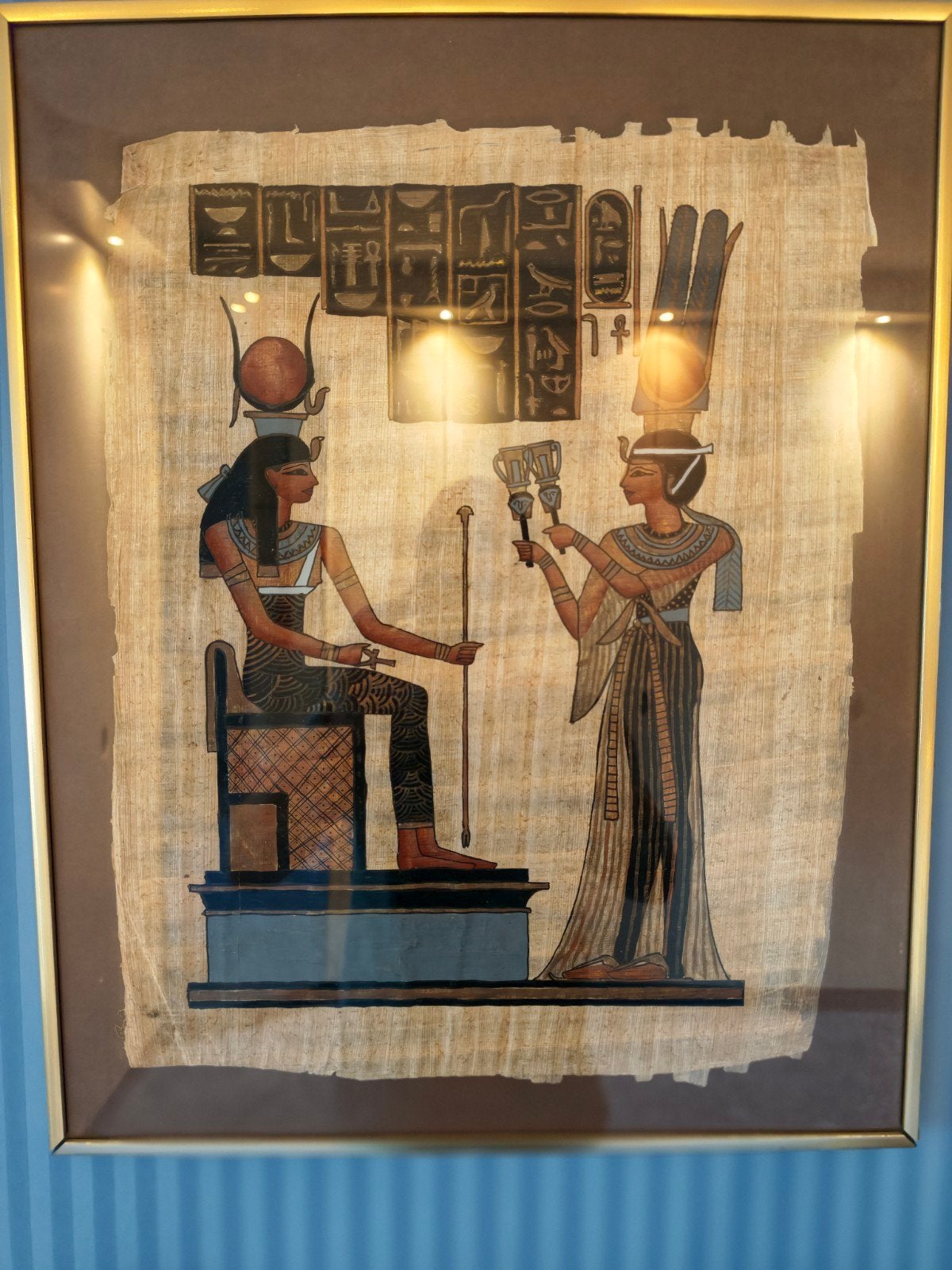 Egyptische papyrus schilderij, Ophalen