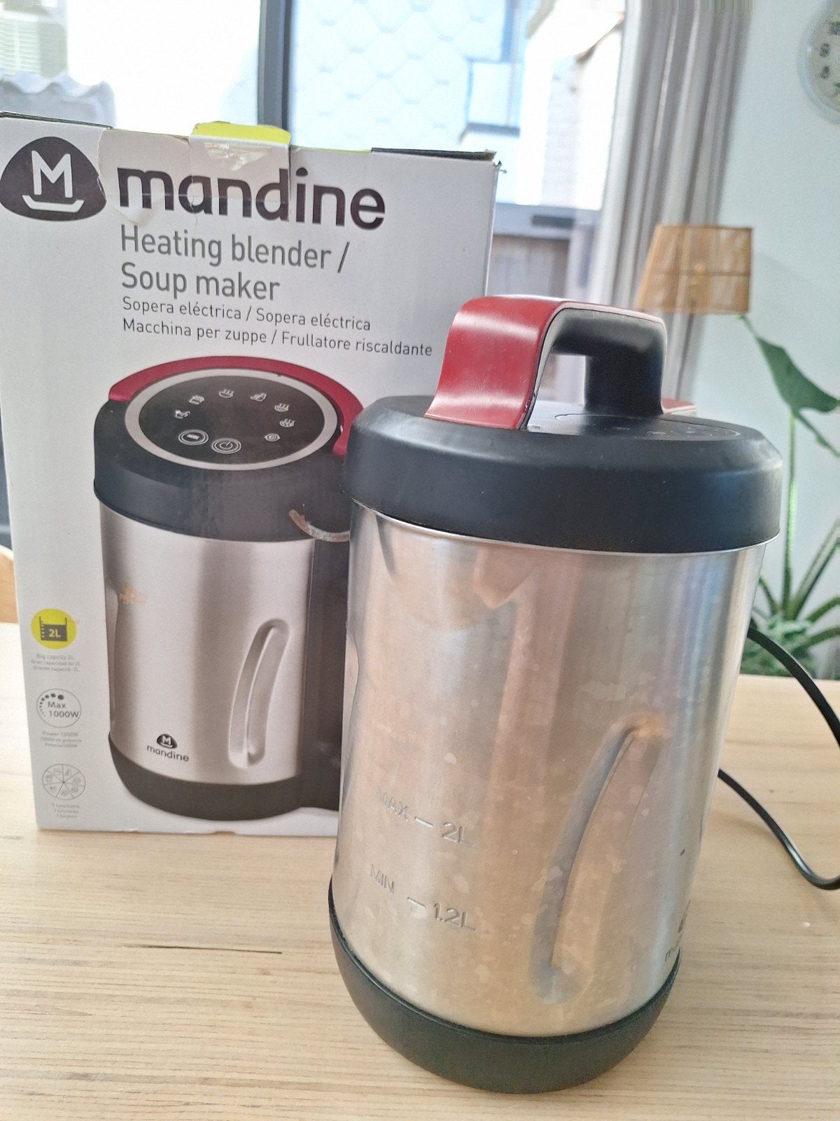 Machine à soupe/mélangeur chauffant Mandine 2L, Enlèvement ou Envoi, Mélangeur