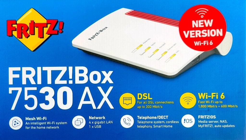 Fritz ! Modem Box 7530 AX, Enlèvement ou Envoi, Comme neuf, Routeur avec modem, Fritzbox