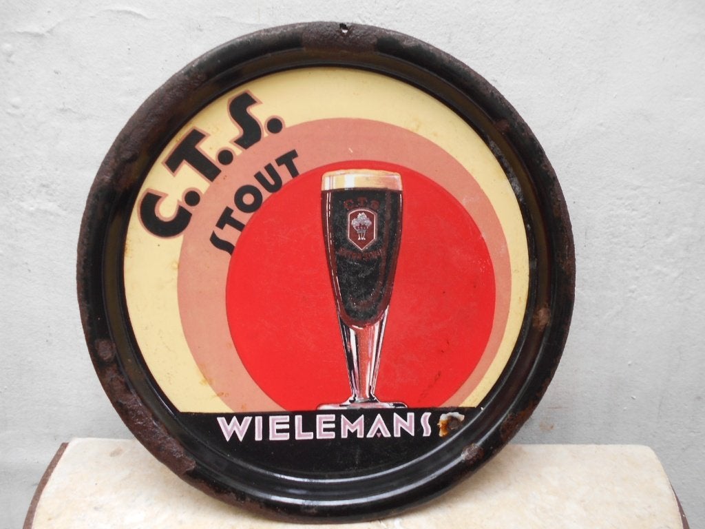 bierplateau-STOUT WIELEMANS-C.T.S.  emaille, Enlèvement ou Envoi