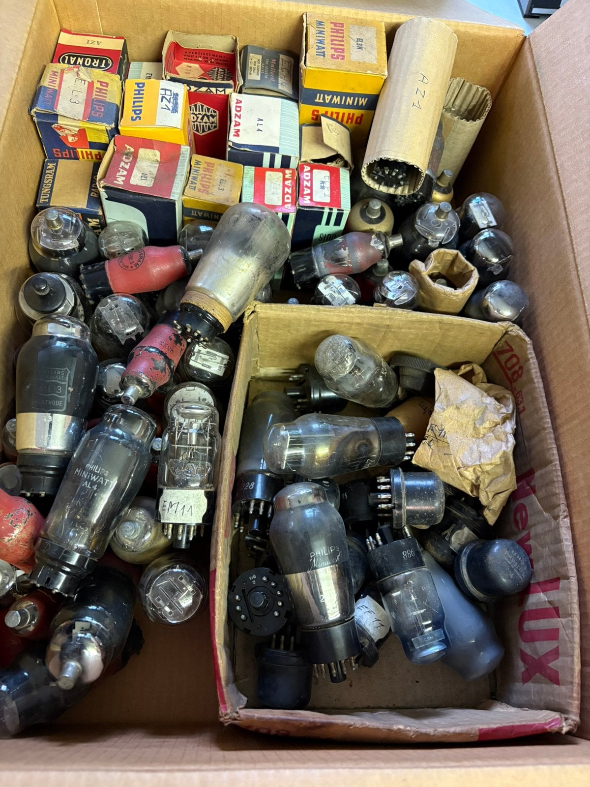 Set buizen/lampen TSF (Philips Miniwatt, Adam, EM11, AL4...), Ophalen, Gebruikt