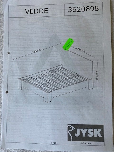 Tweepersoonsbed/queensize bed van JYSK, Ophalen, Overige materialen, Gebruikt, Overige kleuren