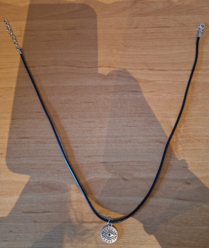 Ketting met hanger 'boze oog symbool', NIEUW, Bijoux, Sacs & Beauté, Colliers, Neuf, Autres matériaux, Noir, Avec pendentif, Réglable